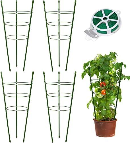 Plant Support Tomato Cages for Garden,3 Pack 18 inch Tomato Stakes Plant Stakes for Climbing Plants Adjustable Plant Trellis (Suitable for Plants Up to 15 Inches Tall, Ideal for Small Plants)