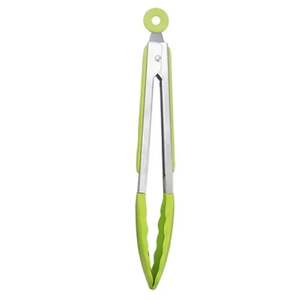 BBQ Tongs,High Temperature Resistant Nylon Food Clip Stainless Steel Bread Clip, Heat-Resistant Grilling Tools with Multiple Color Choices for Outdoor and Kitchen Use (Light Green)