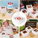 Moretoes 30pcs White Cookie Boxes with Window, 6x6x3 Inches, Bakery Boxes for Cookies, Pastry,Strawberries, Small Pie, Macarons