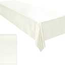 Ruisita Satin Party Tablecloth Table Cover 58 x 102 Inches Wedding Rectangle Bright Silk Tablecloth Table Cover Smooth Fabric Tablecloth Table Decor for Wedding Banquet Table Decoration, Ivory