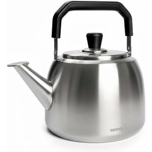 GEDO Stainless Steel Whistling Tea Kettle, 304 Food Grade, Large Capacity, Stovetop Kettle for Gas Stove and Induction Cooktop (6L/6.34QT)