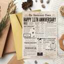 2 x Jumbo 11th Anniversary Cards Gifts for Wife Husband Couple, Romantic 11 Year Wedding Anniversary Decorations for Women Men, Jumbo Steel Anniversary Card for Him Her