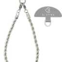 Metal Phone Wrist Strap Stainless Steel Phone Lanyard Metal Chain Smartphone Strap Wristlet Lanyard Bracelet Charm (Twisted/Silver)