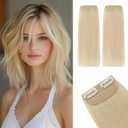 Rich Choices Short Clip in Hair Extensions Real Human Hair - 2PCS Remy Mini Clip ins Hairpiece for Women - Hairs Extensions for Thin Hairs 6 Inch #613 Bleach Blonde