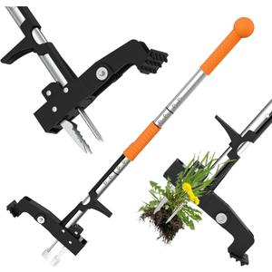 Weed Puller Tool, Stand Up Weeding Tool with 4 Claws, Garden Weeder Tool with Ergonomic 39" Long Handle, Heavy Duty Weed Remover Tool Without Bending or Kneeling
