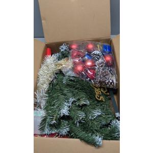 3ft Christmas Tree with Lights, Christmas 36inch Small Artificial Tabletop Tree, Xmas Desk Mini Tree with 50 LED Lights, Hanging Ornaments Decorations, Holiday Tree for Home Decor, Indoor, Office