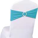 Pack of 50 Spandex Turquoise Chair Sashes for Wedding Teal Chair Bows Sashes Chairs Bands Buckles Fitting Birthday Party Anniversary Events Ceremony Bridal Baby Shower Decorations