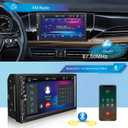 Wireless Double Din Car Stereo Works with Apple Carplay,7 Inch HD 1024 * 600 Touchscreen with Bluetooth 5.1,FM Car Radio,GPS Navigation,Backup Camera,Android Auto,Voice Control,USB/AUX/TF/SWC