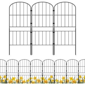 mapleway 31in(H) 10 Pack Garden Fence, 10ft(L) Dog Fence Outdoor for Yard, Decorative Garden Fencing Metal Panels Borders Stakes Animal Barrier for Yard Backyard, Arched