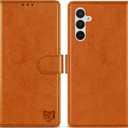 ZZXX for Samsung Galaxy A16 Wallet Case with [RFID Blocking] Card Slot Kickstand Magnetic Closure Leather Flip Protective Phone Case for Samsung Galaxy A16 Case Wallet(Brown-6.7 inch)