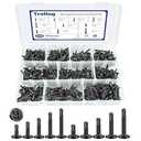 450PCS Self Tapping Screws for Metal, 410 Stainless Steel Self Drilling Screws #8#10 Truss Head Sheet Metal Screws Assortment Kits, Length 1/2"" to 1-1/4'' (Black)