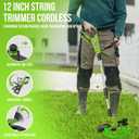 VARSK 12 Inch 20V Cordless Weed Wacker with Automatic Line Feed, 2 in 1 String Trimmer and Edger, Includes 2 X 2.0Ah Batteries/1 X Charger/6 X Replacement Spools, Weed Eater for Lawn, Garden, etc