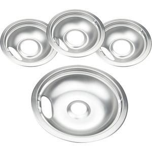 Drip Pan Electric Stove Burner Covers for Whirlpool W10278125 W10196405 W10196406, 4 Pack (3) 6" & (1) 8"