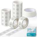1200 Pieces Adhesive Glue Dots with 131ft Wall Protection Tapes, Protect Your Walls, Removable Double-sided Glue Tapes for Wall Balloon Decoration, Sticky Point Tapes for Crafts, Party, Birthday