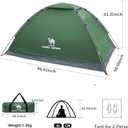 CAMEL CROWN Tents for Camping 2 Person Camping Dome Tent, Waterproof,Spacious, Lightweight Portable Backpacking Tent for Outdoor Camping/Hiking, 2 person Army Green