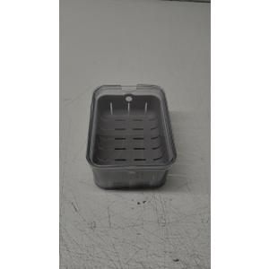 iDesign Recycled Plastic Crisp Produce Storage Containers with Lid and Colander Basket Designed to Keep Food Fresh Longer, 8.32 x 6.32 x 3.76, Clear/Gray