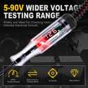 Automotive Test Light 5-90V Digital LED Circuit Tester with Voltage Display, Auto Bidirectional Light Tester, Electrical Voltage Tester with Extended Spring Wire & Probe for Car/RV/Vehicles