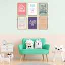 6Pcs Kids Bible Verse Wall Art Girls room Pictures Wall Decor Inspirational Christian Posters Prints Artwork for Living Room Bedroom nursery Home Decoration 12x16in Unframed