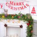 9FT Norfolk Pine Garland with Lights, 2 Pcs Realistic Christmas Garland Decoration Prelit Real Touch Cedar for Mantle Fireplace Outdoor Indoor Decorations