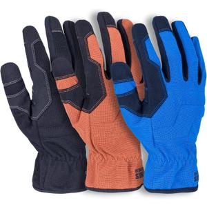 Synthetic Leather Performance Gloves, Touchscreen Compatible, Lightweight & Breathable, 3-Pack, Small, Asrt (Medium, Assorted)