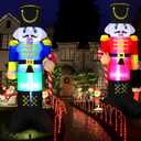 Bencailor 2 Pcs 8 ft Christmas Inflatables Nutcracker Outdoor Decoration Christmas Blow up Yard Decoration Inflatables Nutcracker Soldier Outdoor Decor Built in LED Lights for Xmas Lawn Garden Holiday (Red,Blue)