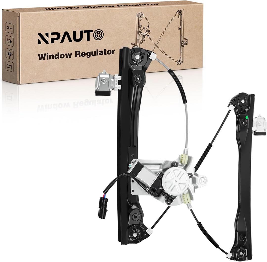NPAUTO Front Left Driver Side Power Window Regulator with (2-Pin Motor) Replacement for 2012 2013 2014 2015 Chevy Cruze, 2016 Chevy Cruze Limited, 751-739