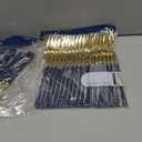 PlasticPro 20 Count Gold and Navy Plastic Dinner Forks Premium Quality Heavy Duty Disposable Elegant Silverware Two Tone Forks for Party