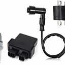 Ignition Coil, Ignition Coil & Spark Plug & CDI Box Set For Yamaha YFM50 50R Raptor 50 2004-2008/OEM:5YF-85540-00-00,3KJ-82310-10-00