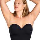 HSIA Longline Strapless Bra for Women, Anti-Slip Support Corset for Large Bust Convertible Bustier Bandeau for Big Breasts (Black) 36D