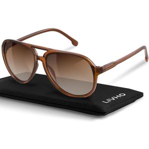 Livho Trendy Polarized Aviator Sunglasses Women Men, Retro Sun Glasses for Women Men 2025, Oversized UV Protection Shades