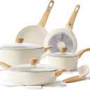 SENSARTE Ceramic Cookware Set, Pots and Pans Set Non stick, 14-Piece Induction Cookware, Non toxic Healthy Non Stick Kitchen Cooking Set, with Frying Pans Set, PFAS PTFE PFOA PFOS Free