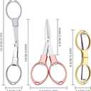 6PCS Folding Scissors, Portable Stainless Steel Travel Scissors, Glasses-Shaped Mini Shear with 3 Colors for Home Office Friends Families (Rose Gold, Gold, Silver)