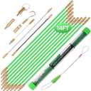 14FT Fiberglass Running Electrical Wire Cable Glow Rods Wire Pulling, Fish Rods Electrical Kit with 8 Different Attachments and Fish Tape Wire Puller Kit1