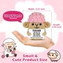 2 x Funny Crochet Sheep Teacher Appreciation Gifts,Ewe Are Best Teacher Gifts for Women Men,Thank You Christmas Birthday Gift for Male Famale Teachers from Students,Cute Handmade Sheep Office Desk Decor