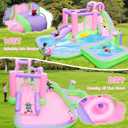 Inflatable Water Slide for Kids Aged 3-10, Water Bounce House with 2 Slides, 2 Splash Pools, 180 x 175 x 80 inches, Blow Up Water Park with 520W Blower, Bouncy Castle for Backyard