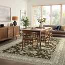 Brown Floral Area Rugs 6x9 Living Room, Brown with Cream Beige Flower Design Low-Pile Washable Rugs for Bedroom Dining Room, Vintage Modern Farmhouse Boho Indoor Floor Carpet Kids Playroom