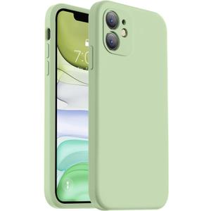 Vooii Compatible with iPhone 11 Case, Upgraded Liquid Silicone with [Flat Edges] [Camera Protection] [Soft Anti-Scratch Microfiber Lining] Phone Case for iPhone 11 6.1 inch - Matcha
