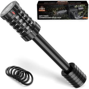 AUTOBOTS Hitch Pin Lock - Keyless Combination Locking Hitch Pin - Patented Trailer Hitch Lock for 2 Inch Receiver, Weatherproof, Anti-Theft Tow Hitch Lock