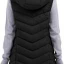 Womens Packable Puffer Vest Long Puffy Vest Bubble Winter Vest Hooded Vests Outerwear Lightweight (Black, L)