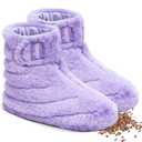 NEWGO Microwaveable Booties Feet Warmers for Women, Heated Foot Warmer with Natural Fillings, Heated Slippers with All-in-One Design for Cold Feet, Foot Stiffness, Plantar Fasciitis, Purple
