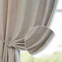 jinchan Linen Curtains for Living Room Bedroom Light Filtering Semi Sheer Curtains Boho Farmhouse French Country Cottage Core Decor Window Drapes Back Tab 84 Inch Length Laced Taupe