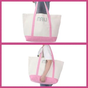 Mahjong Canvas Bag Embroidered American Mahjong Set Incl Tiles Bag and Racks & Pushers Drawstring Bags(Light Pink)