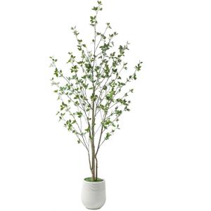 Bellacat 7ft Minimalist Artificial Citrus Tree with Large Exquisite Planter, 84in Faux Citrus Tree with Realistic Leaves, Faux Tree Indoor Outdoor for Home Office Living Room Bedroom Porch Decor.