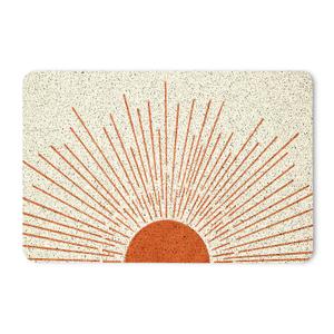 YeiHe Boho Door Mat - Mid Century Modern Terracotta Sun Front Entrance Mats, 17x30 Inches