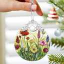 4 x Wildflower Ornament Christmas Decoration & Christmas Ornament; Stained Glass Holiday Decoration (Holiday Present, Bauble Present, Gift Idea, Gift Exchange) | Heirloom Keepsakes
