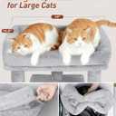Cat Tree for Large Cat, 19 * 15.8in Large Perch Bed for Adult Cats, 23.6in Cat Tower with Scrathing Post, Cat Condo with 2-Door for Indoor Cats, Light Gray