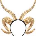 MOSTORY Antelope Horns Headband for Adult - Devil Horns Headband for Halloween Demon Horn Headband for Renaissance Cosplay (Gold)