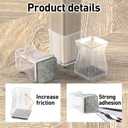 Square Chair Leg Protectors for Hardwood Floors, 16 Pcs Silicone Felt Furniture Leg Cover,1 1/4 Inch, Clear.