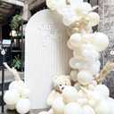Voircoloria 90pack White Sand Balloons Different Size 18/12/10/5 Inch Sand White Balloon Garland Arch Kit for Wedding, Bridal, Baby Shower, Birthday, Graduation, Anniversary, Bachelorette Decorations