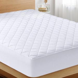 Utopia Bedding Quilted Fitted Mattress Pad, Twin XL Size, Elastic Fitted Mattress Topper Protector and Cover Stretches up to 16 Inches Deep, Machine Washable (White)